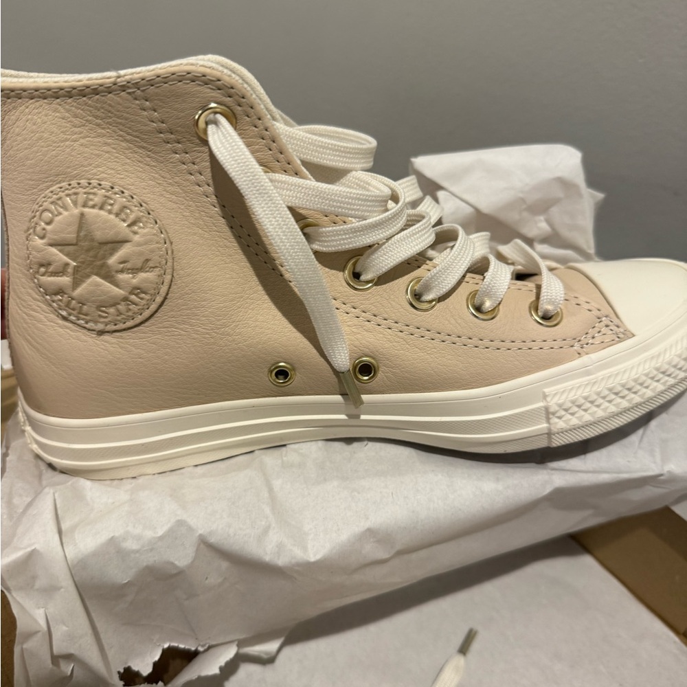 Converse Cream High-Top Sneakers